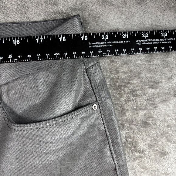 Kut From The Kloth Coated Jeans Meg Fab Ab Wide Leg High Rise Gray Size 18 C179 - Picture 5 of 11